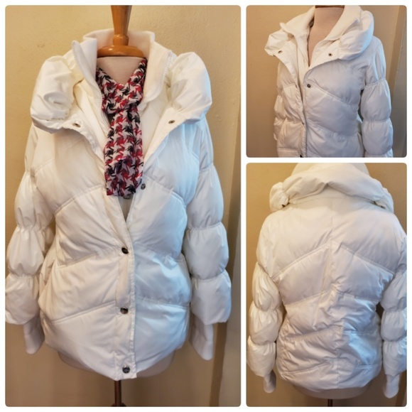 Steve Madden White Puffer Jacker Coat - Picture 1 of 8